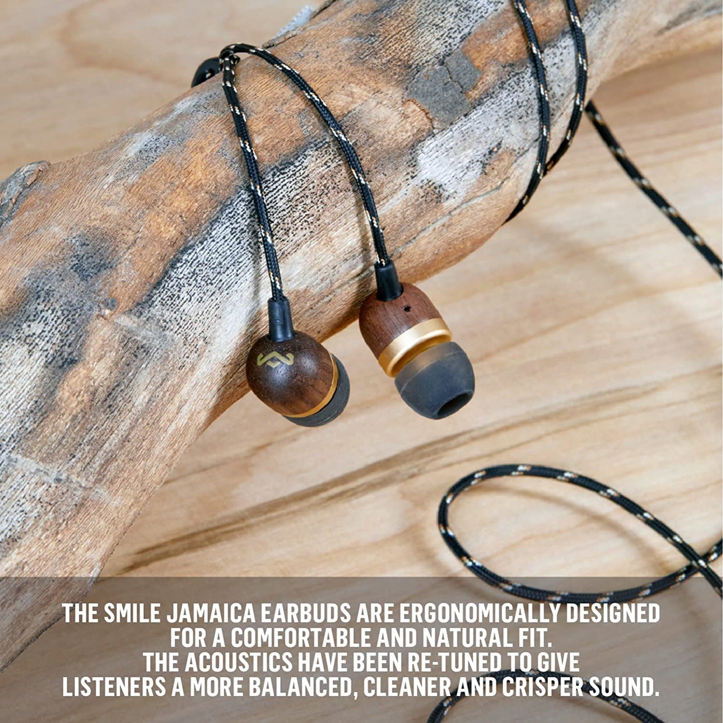 Smile Jamaica Wired Earphones with Mic – Brass