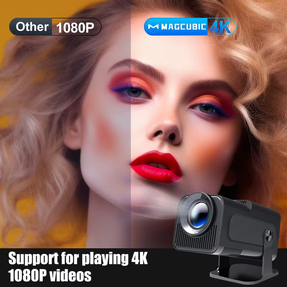 Android 11 HY320 Projector – 4K Supported, 1080P Native, Dual WiFi 6 & BT 5.0 | 390 ANSI Lumens